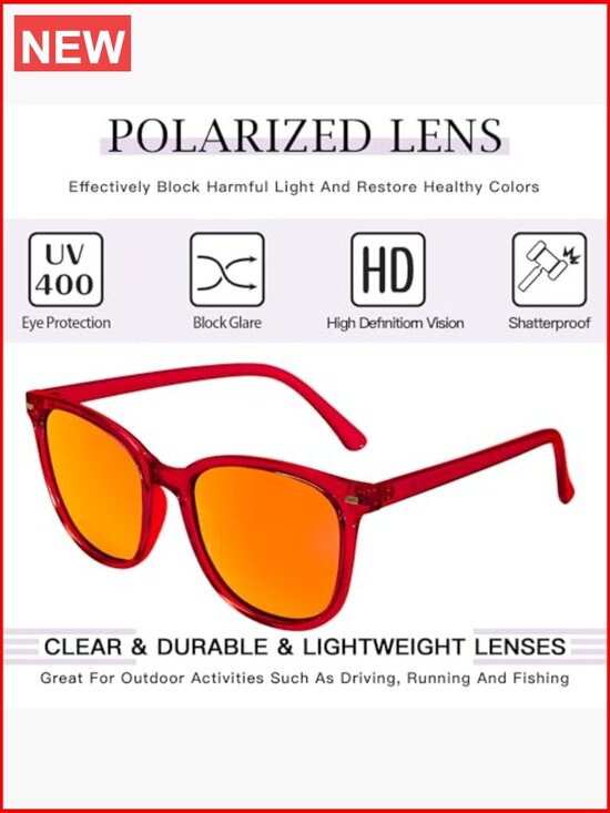 Oversized Square Polarized Sunglasses with UV400 Protection main image 5